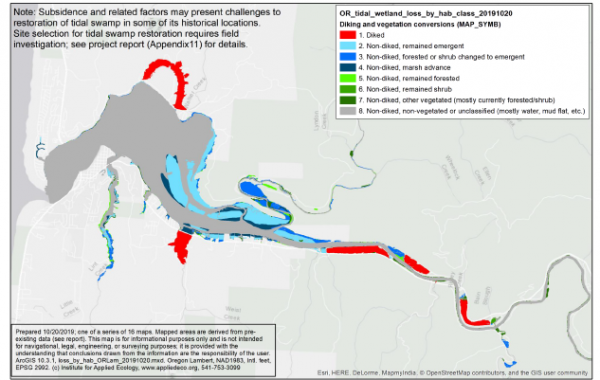 Comparing Historical Losses of Tidal Wetlands on the Oregon Coast, USA